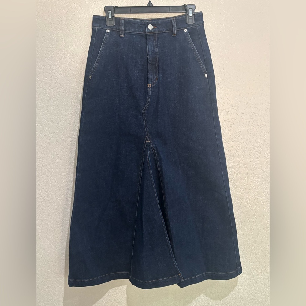 Banana Republic 
Denim Skirt Womens 4 
Center Split Classic 
Maxi Dark Wash Y2K - Picture 7 of 11